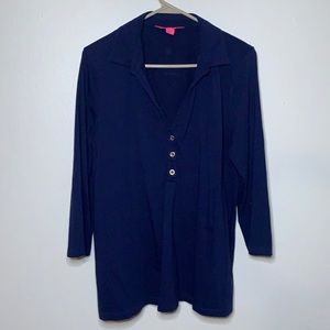 Lilly Pulitzer Navy Blue Cotton Top